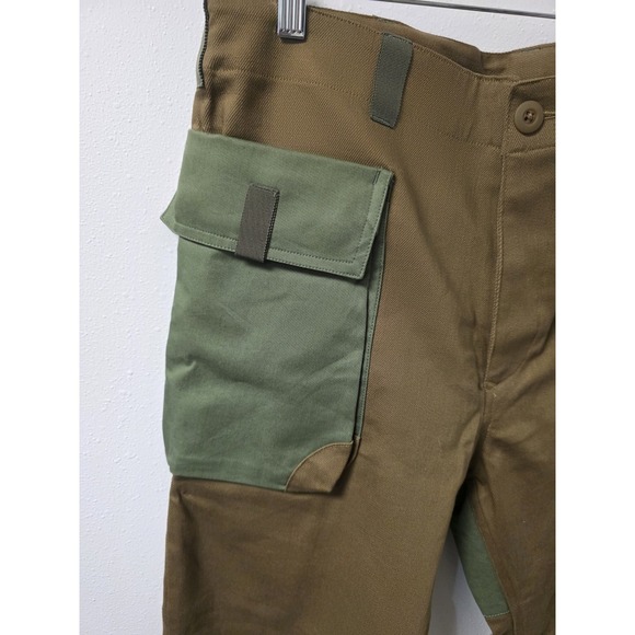 Wasted Collective Men's Cargo Pants Large Green Brown Patchwork Utility Hiking - Picture 3 of 7
